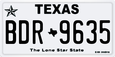 TX license plate BDR9635