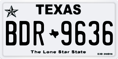 TX license plate BDR9636