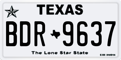 TX license plate BDR9637