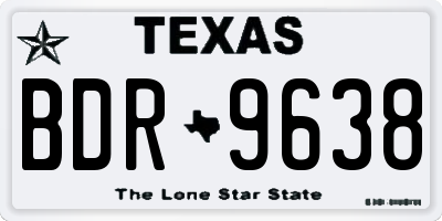 TX license plate BDR9638