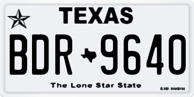 TX license plate BDR9640