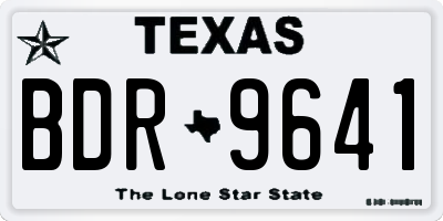 TX license plate BDR9641