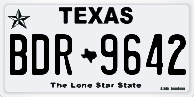TX license plate BDR9642