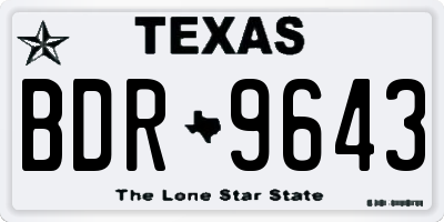 TX license plate BDR9643