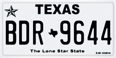 TX license plate BDR9644