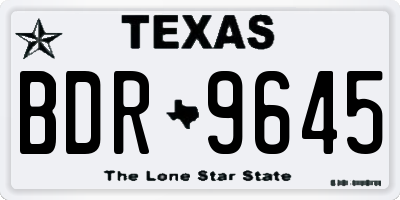 TX license plate BDR9645