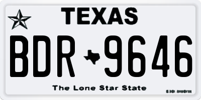 TX license plate BDR9646