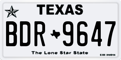 TX license plate BDR9647