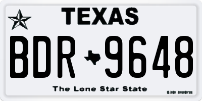 TX license plate BDR9648
