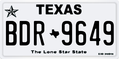 TX license plate BDR9649