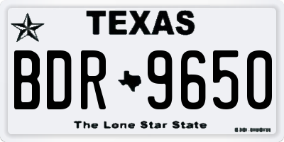 TX license plate BDR9650