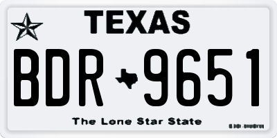 TX license plate BDR9651