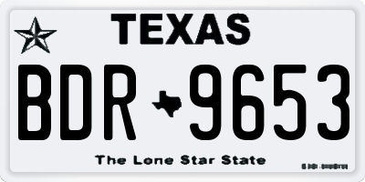 TX license plate BDR9653