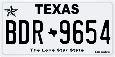 TX license plate BDR9654