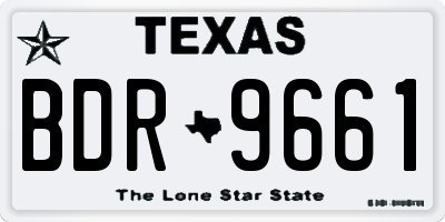 TX license plate BDR9661