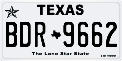 TX license plate BDR9662