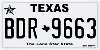 TX license plate BDR9663