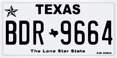 TX license plate BDR9664