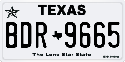 TX license plate BDR9665