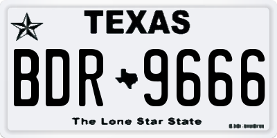 TX license plate BDR9666