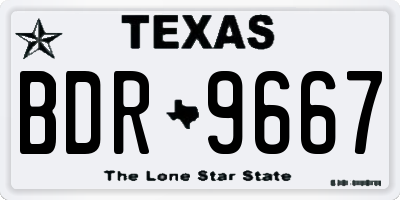 TX license plate BDR9667
