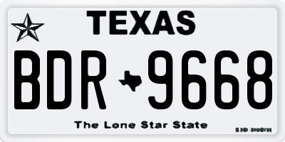 TX license plate BDR9668