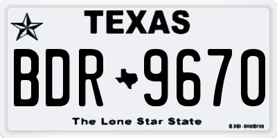 TX license plate BDR9670