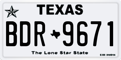 TX license plate BDR9671