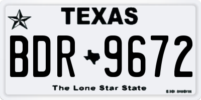 TX license plate BDR9672
