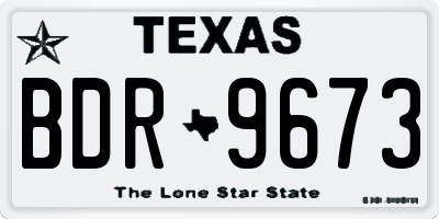 TX license plate BDR9673