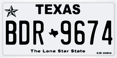 TX license plate BDR9674