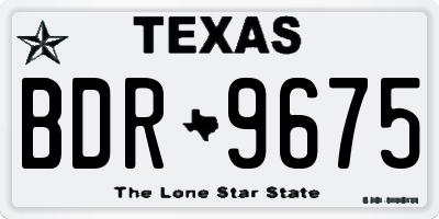 TX license plate BDR9675
