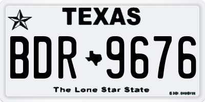 TX license plate BDR9676
