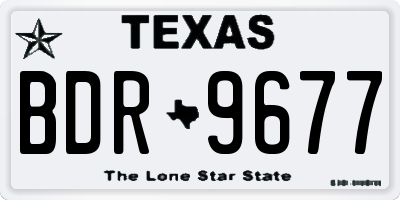 TX license plate BDR9677