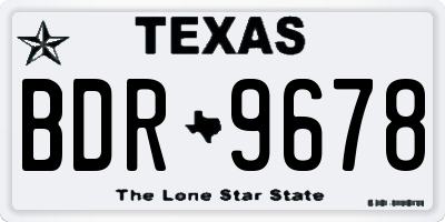 TX license plate BDR9678
