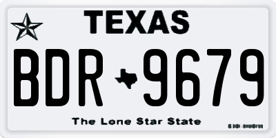 TX license plate BDR9679