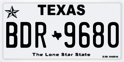 TX license plate BDR9680