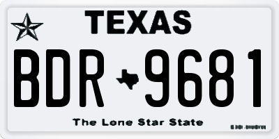 TX license plate BDR9681