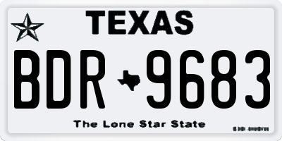 TX license plate BDR9683