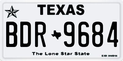 TX license plate BDR9684