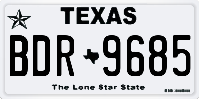 TX license plate BDR9685