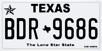 TX license plate BDR9686