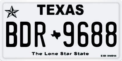 TX license plate BDR9688