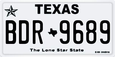 TX license plate BDR9689