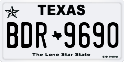 TX license plate BDR9690