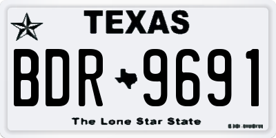 TX license plate BDR9691