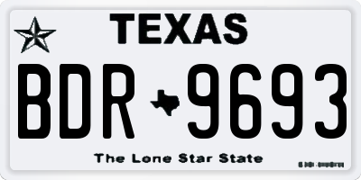 TX license plate BDR9693