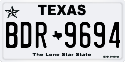 TX license plate BDR9694
