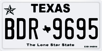 TX license plate BDR9695