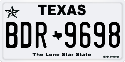 TX license plate BDR9698